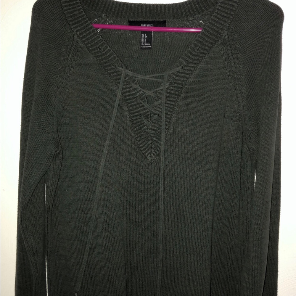 Forever 21 Lace Up Sweater